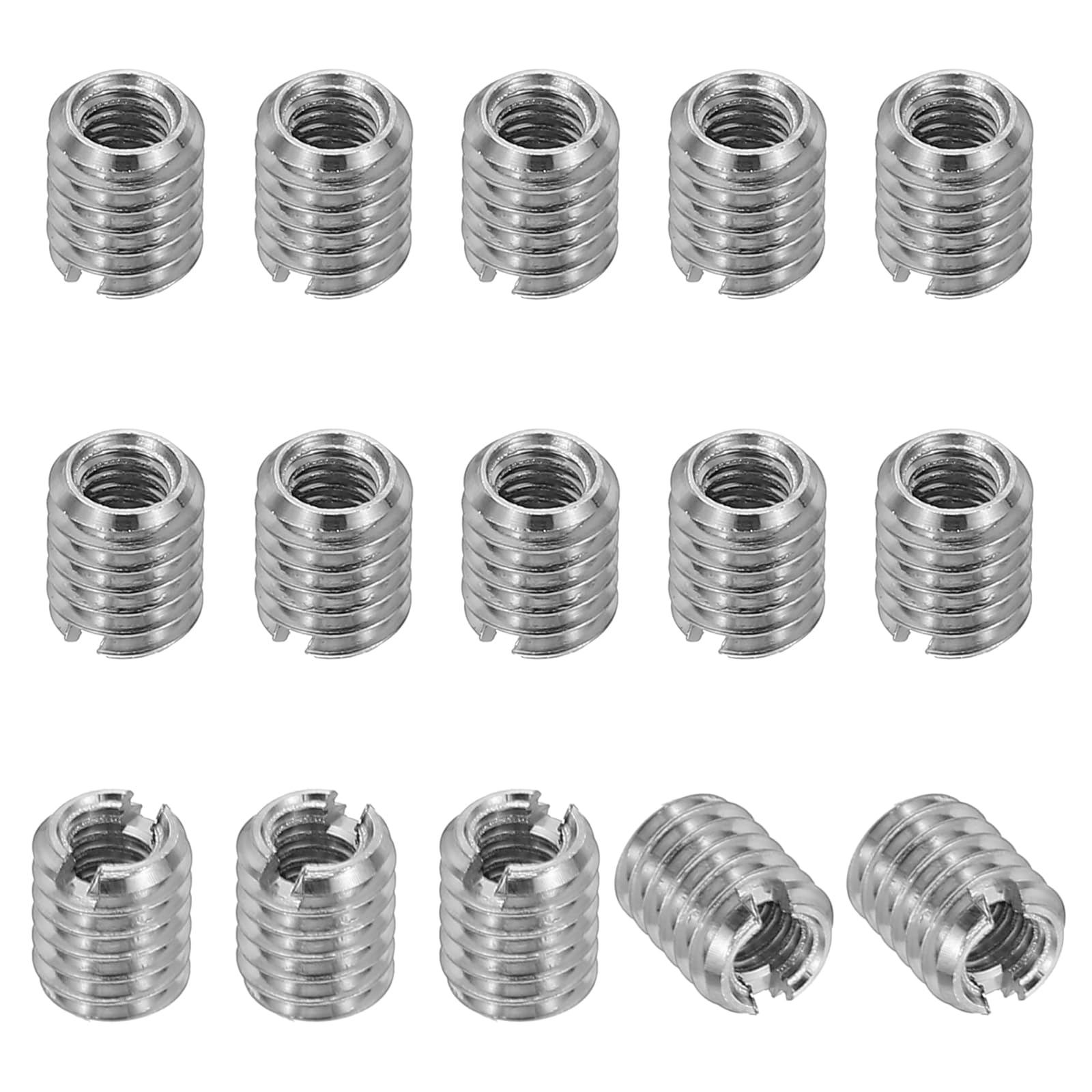 PATIKIL 316 Stainless Steel Thread Adapters Sleeve Reducing Nut, 15 Pcs M4 x 0.7 Male to M2.5 x 0.45 Female Repairing Insert Nut Screw Reducer Conversion Fastener 5mm