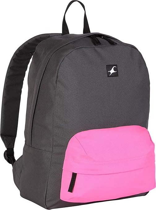 pink and gray backpack