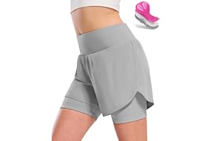 Nepest Womens Cycling Shorts Padded Mountain Bike Road Biking Padding Cycle Biker Bicycle Shorts with Zipper Pockets