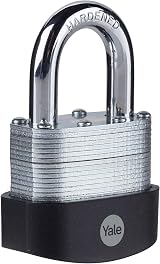 Yale High Security 50mm Laminated Padlock with Hardened Shackle 3 Keys view 1