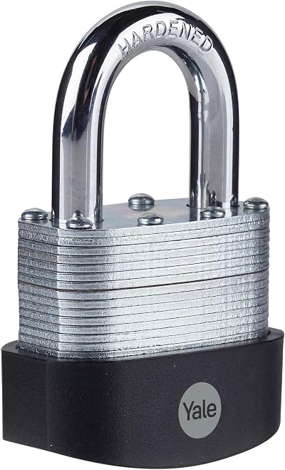 Yale High Security 50mm Laminated Padlock with Hardened Shackle 3 Keys