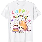 Cappy Birthday Capybara Lovers Girl Boy Happy Birthday Party T-Shirt