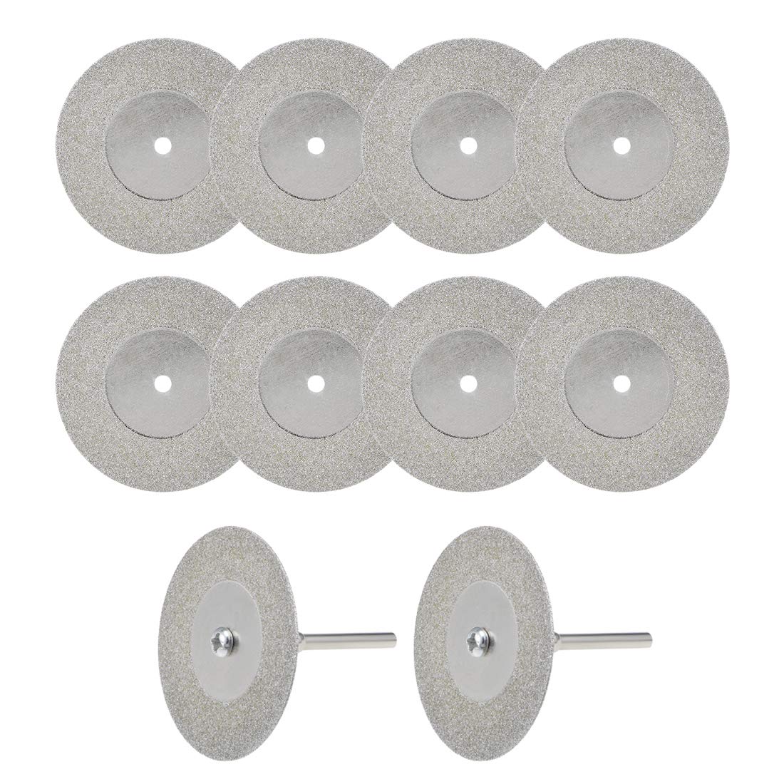 sourcing map 10 Pcs 40mm Diamond Cutting Wheels Cut Off Wheel with 2 Pcs Mandrels for Rotary Tool