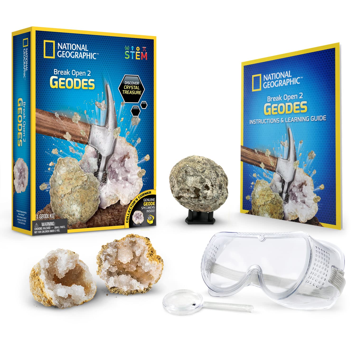 Bandai - National Geographic - Explorer Set - 2 Break Up Geodes - Educational and Science Game - STEM - JM80572M