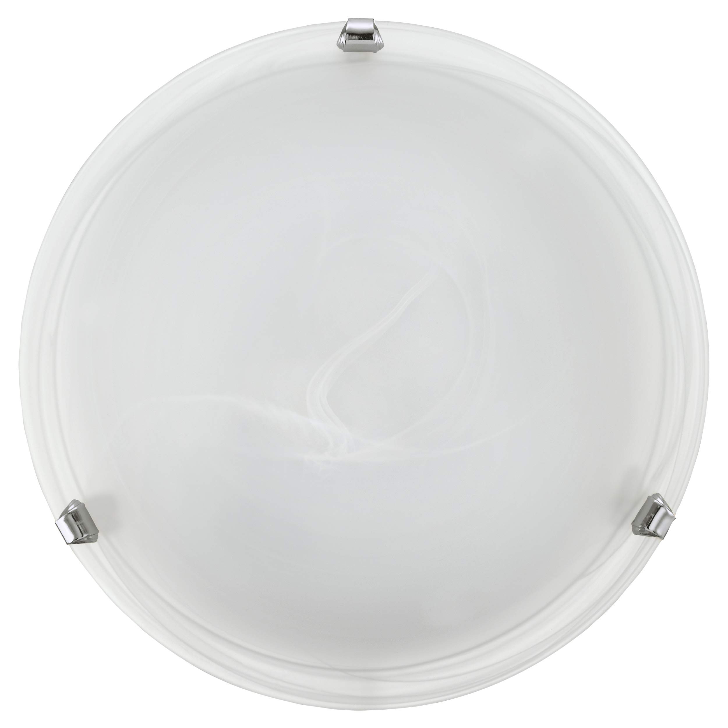 Eglo Ceiling lamp Salome, Classic Light Fixture, Flush-Mount Lighting for Kitchen, Living Room and Hallway, White Alabaster Glass, E27 Socket, Ø 30 cm