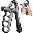 MXhme Hand Grip Strengthener - 5-100KG Adjustable Hand Exerciser Grip Strength Trainer for Muscle Building, Hand Therapy and Recovery - Relieve Pain for Arthritis, Carpal Tunnel, Includes Grips and