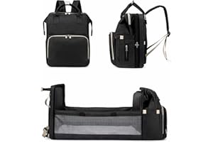 Diaper Bag Backpack with Built-In Changing Station, Large Capacity Travel Backpack, Waterproof, Stroller Straps