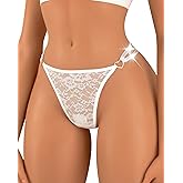 Banamic Women's Glitter Thongs Underwear T Back Lace Thongs Sexy Panties