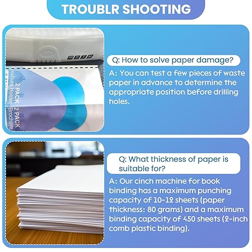 Buy MAKEASY Comb Binding Machine, 21-Hole, 450 Sheet, Paper Punch Binder With Starter Kit 100 Pcs 3 8 Pvc Comb Bindings Comb Binding Machine For A4 A5