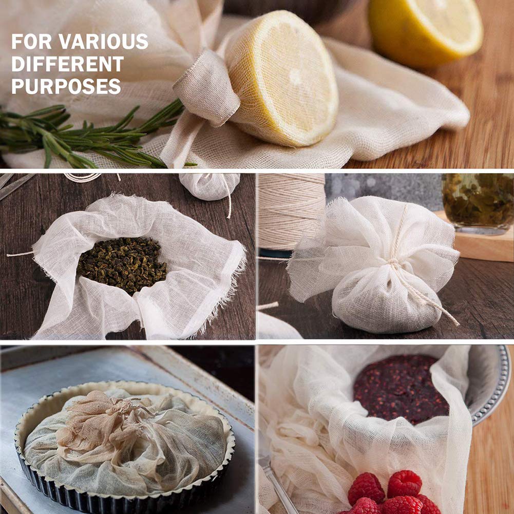 4 Pcs Square Soft Muslin Pure Cotton Cloth Muslin Cloths for Straining