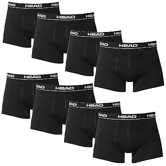 HEAD Herren Boxershorts 841001001 8er Pack (M, Schwarz)