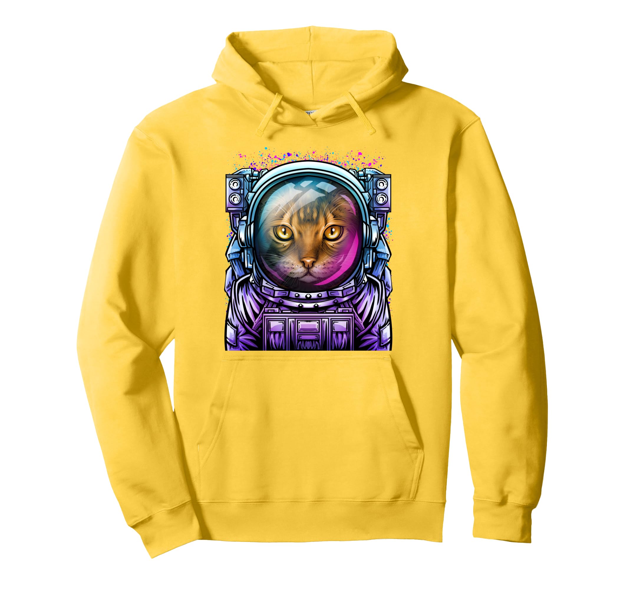 Cat Astronaut Outer Space Design Funny Kitten Cosmic Suit Pullover Hoodie