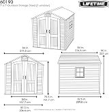 Lifetime 60190 7x7ft Heavy Duty Plastic Shed Beige view 8