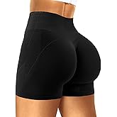 Ieumaz Seamless Gym Workout Shorts Women High Waist Tummy Control Scrunch Butt Lifting Biker Yoga Shorts for Women
