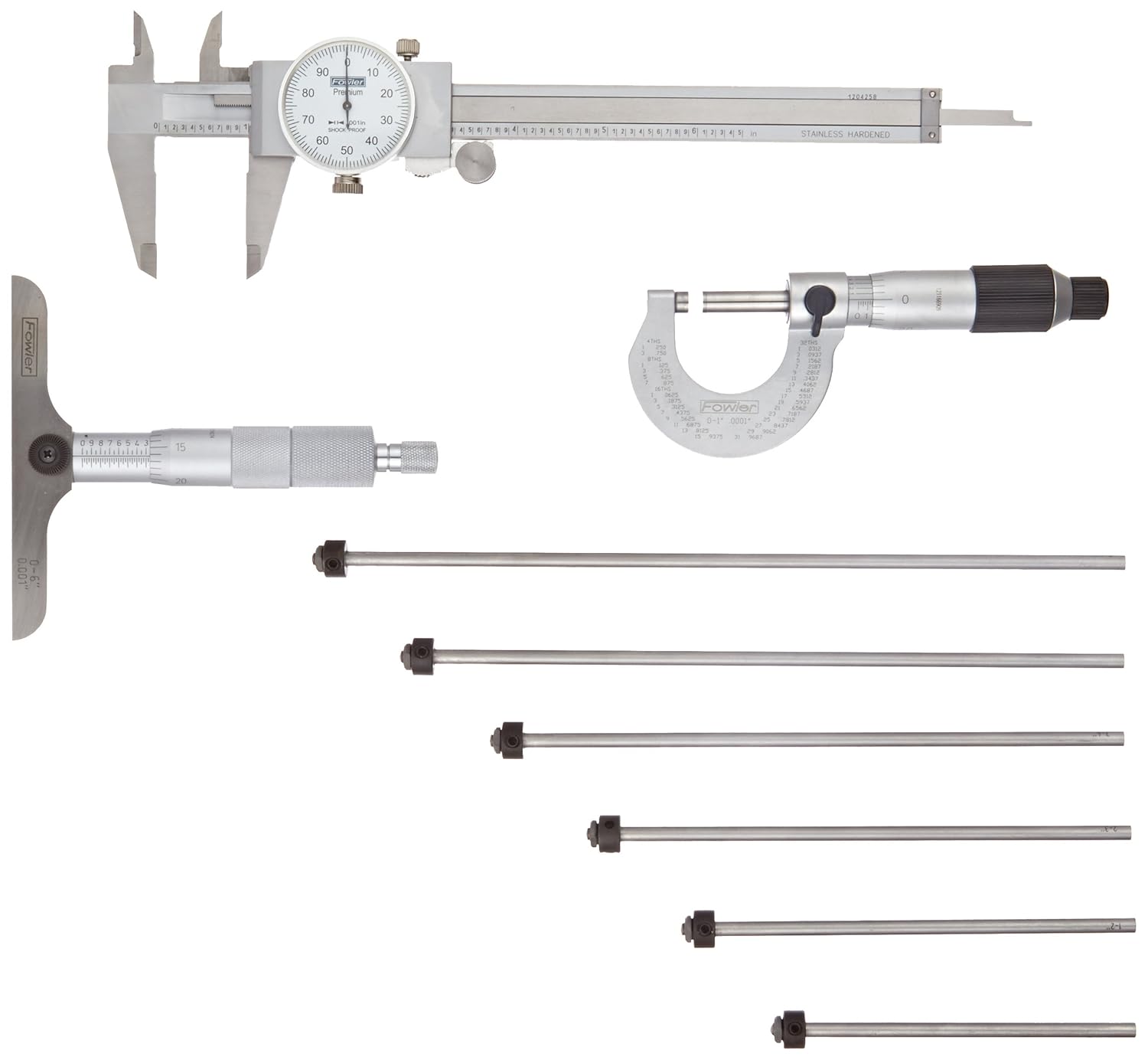 6 Dial Caliper 6 Flexible Rule 01 Micrometer 6 Depth Micrometer Fowler