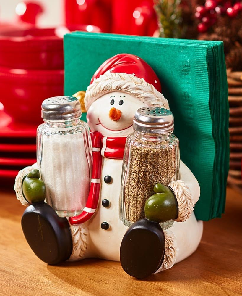 Holiday Salt Pepper Napkin Holders Snowman
