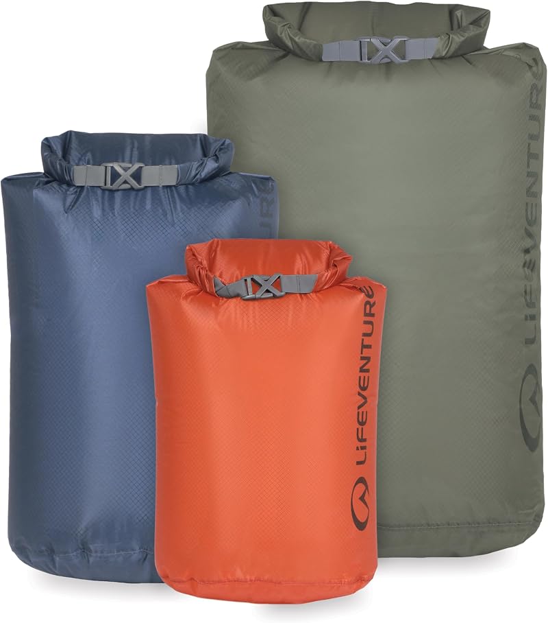 Lifeventure Ultralight Dry Bag Multi-Pack 5L 10L 25L Siliconized Ripstop