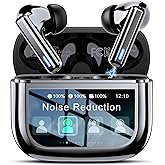ZIUTY Wireless Earbuds Bluetooth Headphones, ANC/ENC Noise Cancelling, Ear Buds with Multifuntional Touch Screen, 40H Stereo Sound for Sports, IPX7 Clear Calls, 5 EQ for iOS Android(Black)