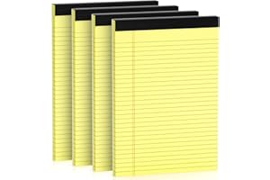 DORFAS Legal Pads 8.5 x 11 Note Pads Wide Ruled 4 Pack, Lined Notepad 8.5 x 11 Canary Yellow Paper 21lb Micro Perforated Writing Pads, 30 Sheets Per Legal Note Pad Ideal for Office, Home, School