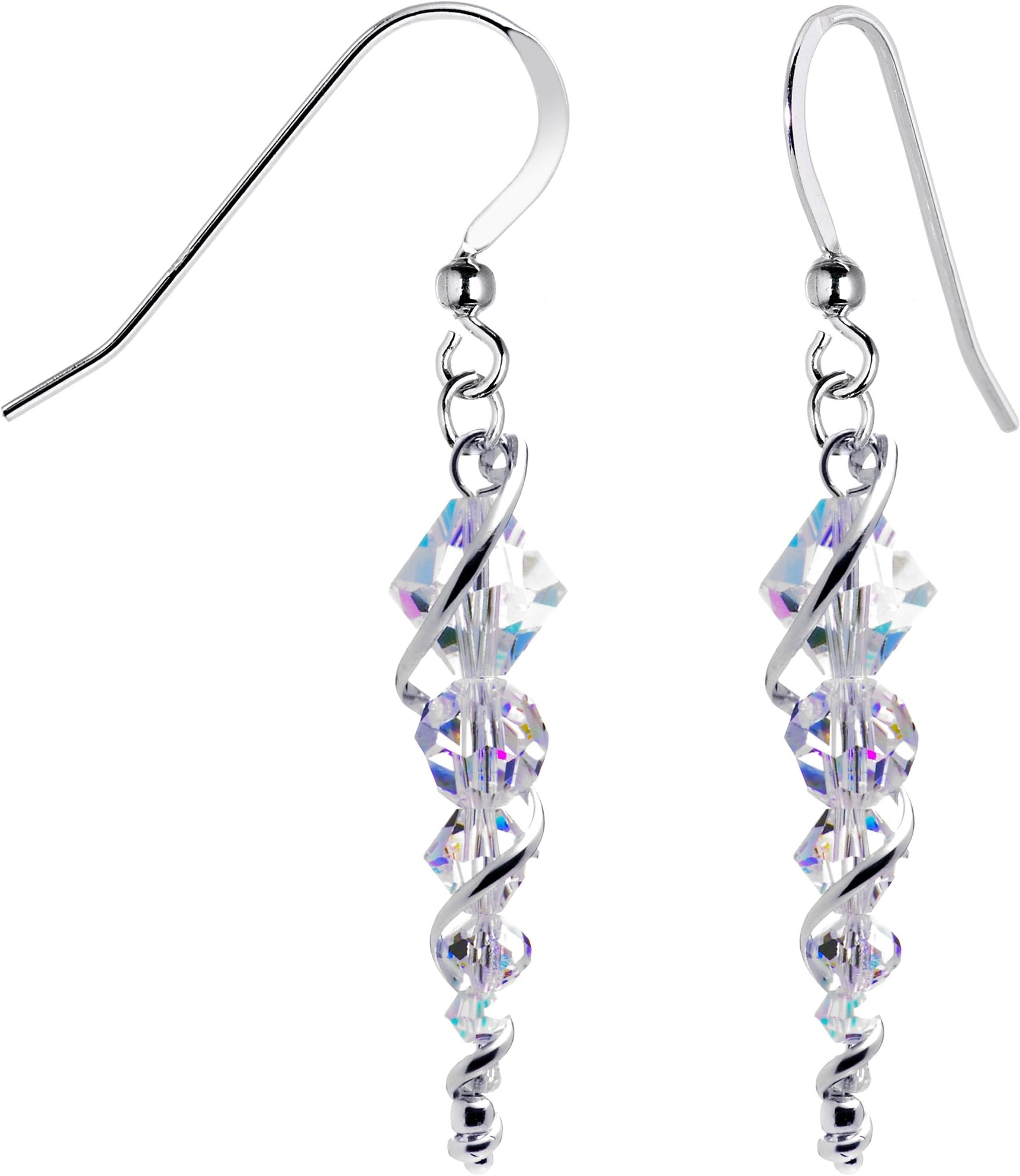 Body CandyHandcrafted 925 Silver Icicle Drop Earrings Created with Crystal