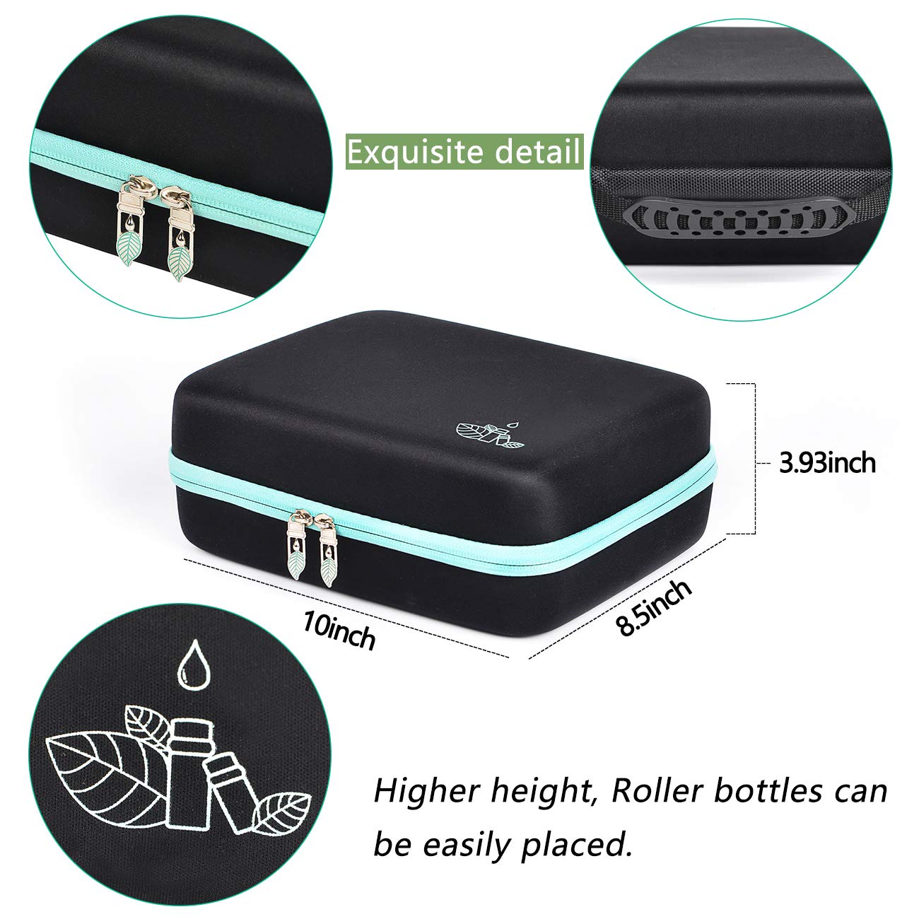 Beschan Essential Oil Storage Case Traveling Carrying Oil Holder with Writable Labels and Opener Free Holds 5 10 15 ml 42 Bottles & Roller Bottles-10"Lx8.5"Wx3.9"H: Health & Personal Care