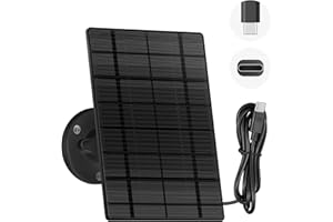 ZUMIMALL Solar Panel for Outdoor Camera Wireless Camera, IP66 Waterproof Solar Panel with 10ft USB Charge Cable, Power Supply for Security Camera（ Type C Port）