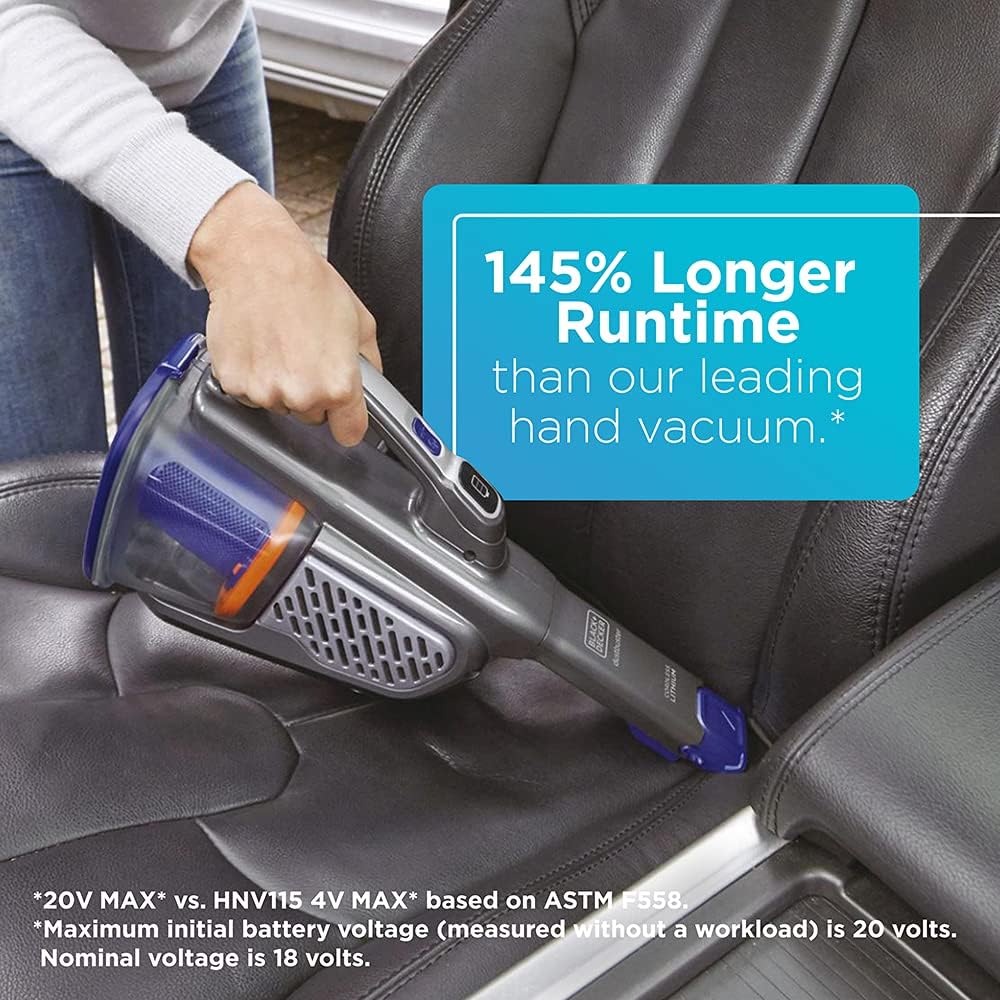 BLACK+DECKER Dustbuster Handheld Vacuum for Pets, Cordless, AdvancedClean+, Gray (HHVK515JP07) -
