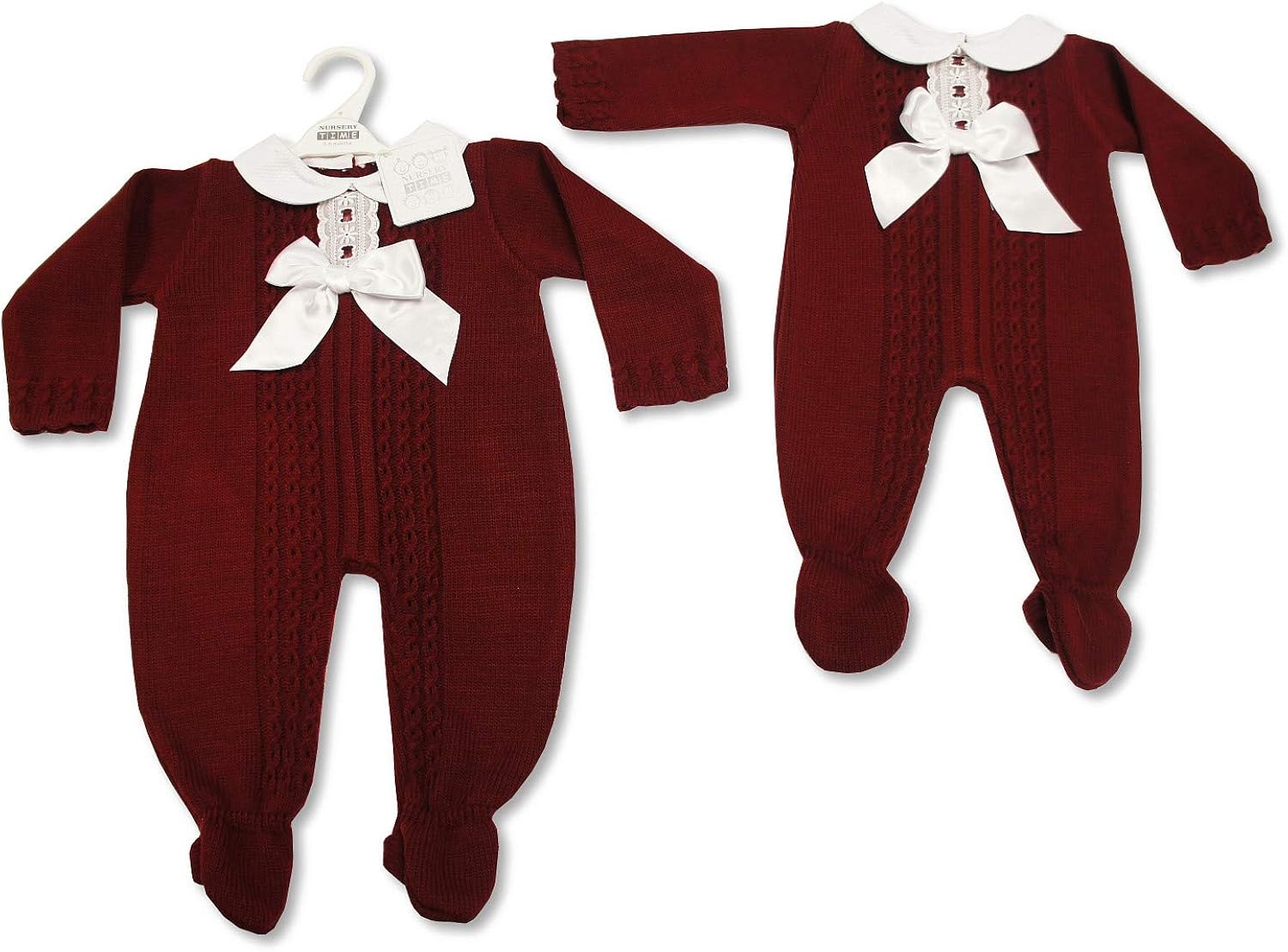 burgundy baby grow