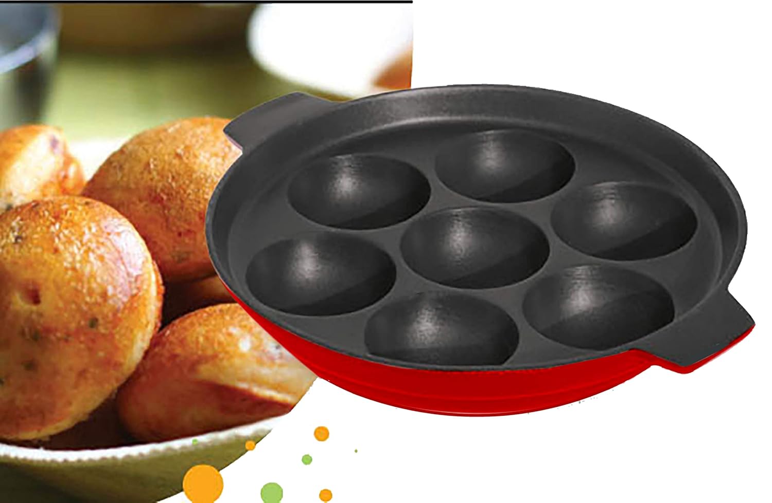 Buy 6th Nonstick Die cast Induction Base 7 Pit Appam Patra