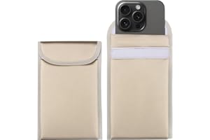 SIESOE 2PCs Security EMF/EMP/RF Shield Faraday Cell Phone Sleeve, Signal Block Pouch 5G Protection RFID GPS RFID Privacy Smartphone Anti-Tracking & Data Privacy, Electronic Device Security Wallet Bag Silver