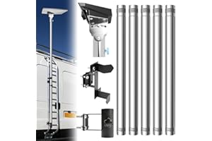 Starlink Mini Pole Mount, Lymorexan 8 Ft Starlink Mimi Mounting Kit with RV Ladder Mount, Removable Stainless Steel Pole, Fits 1-1.5 inch Ladder Accessories Suitable for RV, Van, Truck