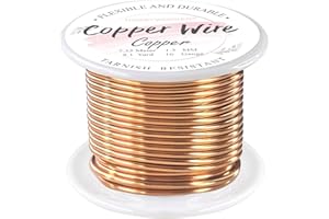 Hobbyworker 16 Gauge Copper Wire, 23.9 FT/1.3 mm Beaded Craft Wire for Jewelry Bracelet Making, Half Hard Rust and Corrosion Resistance (Copper)