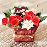 Kesote 50Pcs Real Touch Artificial Rose Flowers Red Bouquet view 7