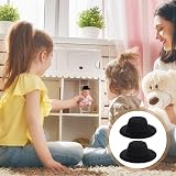 STOBOK 20pcs Mini Felt Top Hats for Dolls - Black & Yellow Decorative Hats view 3
