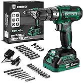 Power Drill Cordless: DEKO PRO Green Cordless Drill 20V Electric Power Drill Set Tool for Women Drills Cordless with Battery