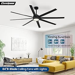 Conciseer Modern Ceiling Fans with Lights, 84 Inch