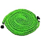 GenLed Expandable Garden Hose, 75FT Strongest Expanding Garden Hose on the Market with Triple Layer Latex Core & Latest Improved Extra Strength Fabric Protection for All Your Watering Needs(Green)