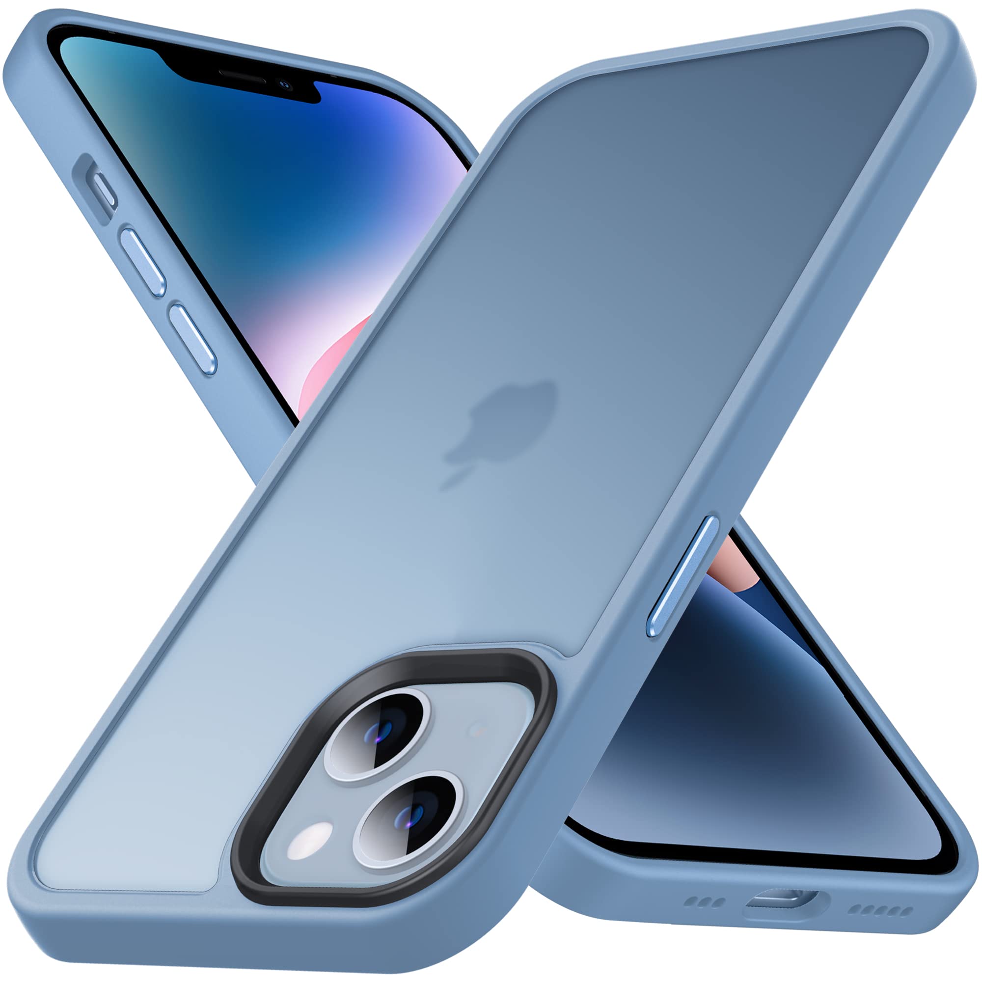 Anqrp Designed for iPhone 14 and iPhone 13 Case, [Military Shockproof] Super Soft Silicone Slim Translucent Matte Protective Phone Cover, Compatible with iPhone 14/13 6.1", Light Blue — image 1