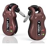 LEKATO 5.8GHz Wireless Guitar System, 24-Bit Audio Transmitter and Receiver for Live Stage and Studio Practice, 220&deg; Rotatable Plug Fits Electric Bass, Grain
