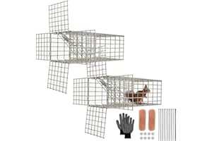 Lettry 2Sets One Way Squirrel Door Excluders, Animal Excluder Cage, Humane Squirrels, Chipmunks Contactless Excluder, for Outdoor Spaces Like Attics, Chimneys - Includes Full Installation Kit