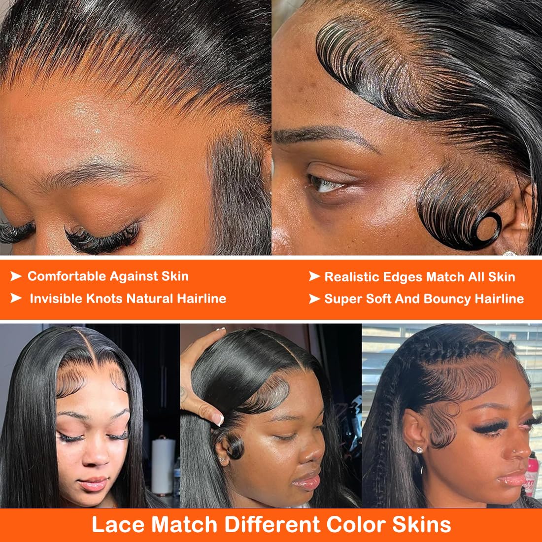 250% Density HD Lace Front Wigs Human Hair 28 inch 13x4 Straight Lace Front Wigs Human Hair pre plucked Bleached Knots Transparent Lace Frontal Wig for Women (250% Density Straight Wigs, 28inch)