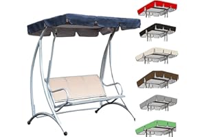 Garden Swing Canopy Replacement,Waterproof Outdoor Swing Chair Top Cover,210D Oxford 2-3 Seater Patio Hammock Protection Cove