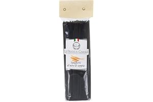 Premium Black Squid Ink Artisanal Spaghetti Pasta - 500g (1.1 lb) | Imported from Italy, Three Ingredients - The Finest Durum