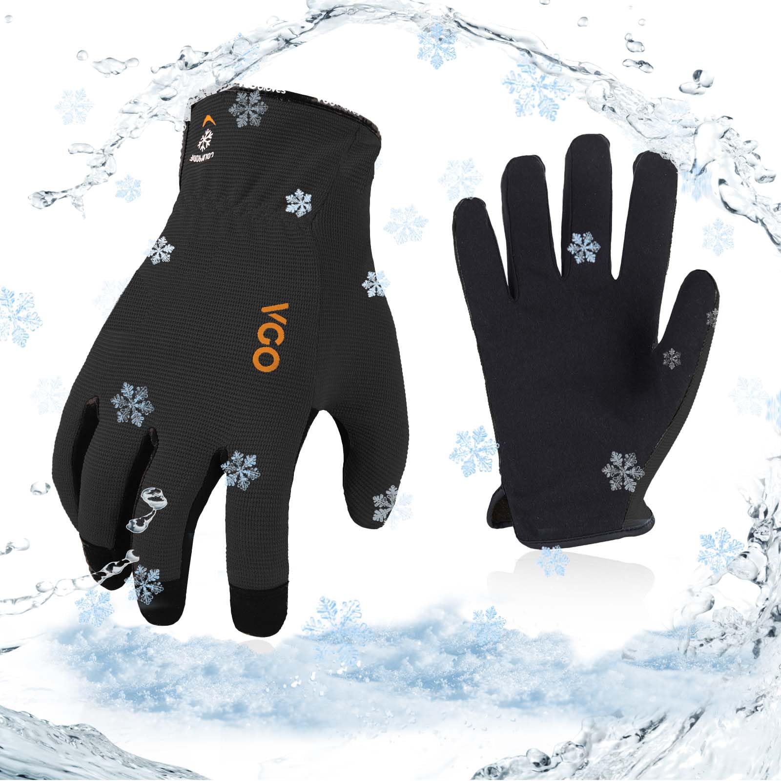Vgo... 1Pair 5℃/41°F Winter Work Gloves, Cold Weather Safety Work Gloves,Cold Storage or Freezer Glove AL8736FL(Black,S)