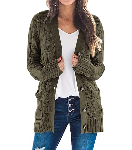 Cardigan Femme Doux Et Chaud – Col V, Manches Longues, Coupe Décontractée – Pour Automne/hiver, Vêtement D'extérieur Confortable