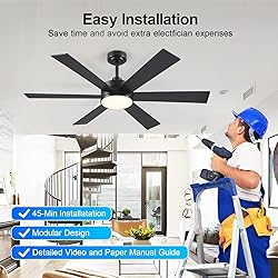 Farmhouse Rustic Ceiling Fans with Lights and