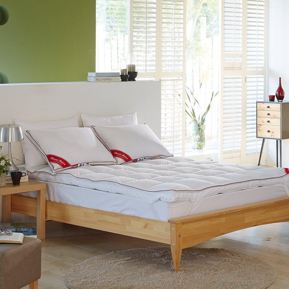Double layer 90 Premium Hungarian Goose Down and Feather Mattress Topper Twin