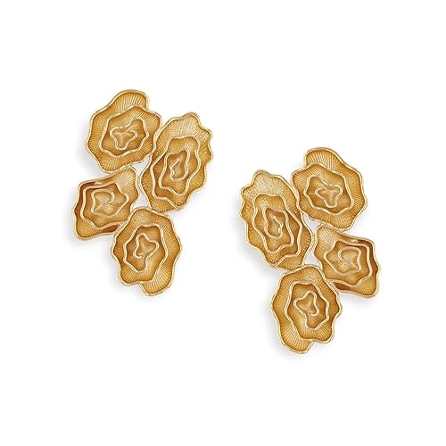 Brass Flawsome Stud Earrings For Women (Fgh0707, Multicolor)