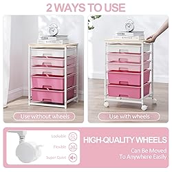 SYKIARIOL Utility Cart with 5 Drawers,Storage