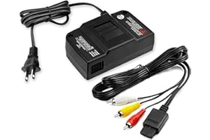 NOVEMS N64 Power Supply, N64 AV Cable, AV Composite Cable Video Cord & Replacement AC Adapter Set, Compatible with Nintendo 64 / N64